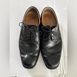 Geox Black Leather Men's Dress Shoes Size 46 Classic LaceUp Office Work